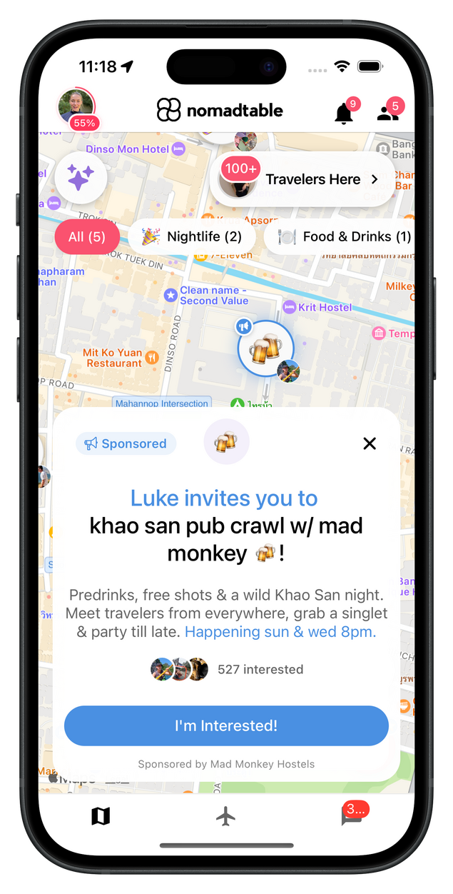 1. your activity on the map
