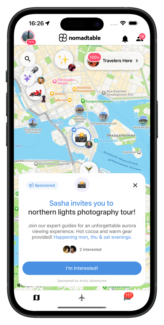 1. your activity on the map